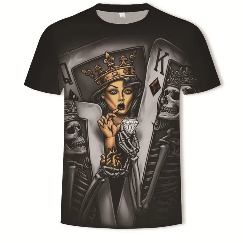

20213D digital printing trendy men's short-sleeved tops pay to customize