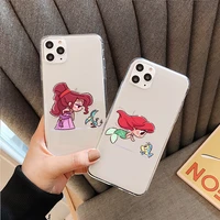 cartoon cute mini princess clear soft tpu phone case for iphone 12 11 pro max 6 6s 7 8 plus x xr xs max se2020 12mini girl cover