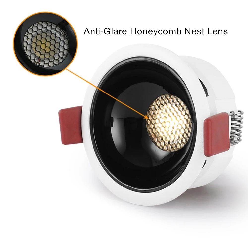 DBF-Foco de techo de LED antideslumbrante, nido de abeja empotrado, 7W, 12W, 18W, 20W, para fondo de Hotel, pasillo, 2021