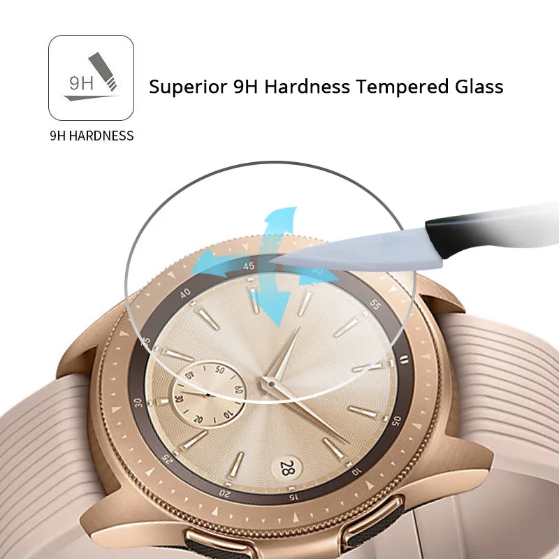 Защитное стекло 9H для Samsung Galaxy Watch закаленное с защитой от царапин 46 мм 42 3/1