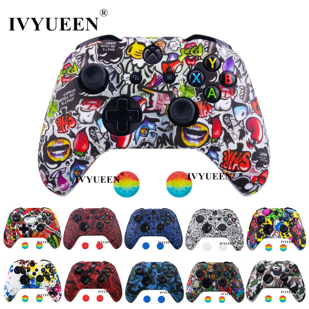 IVYUEEN водопроводная Печать Камуфляж силиконовый чехол для Xbox One X S контроллер защитный чехол с джойстиком ручки