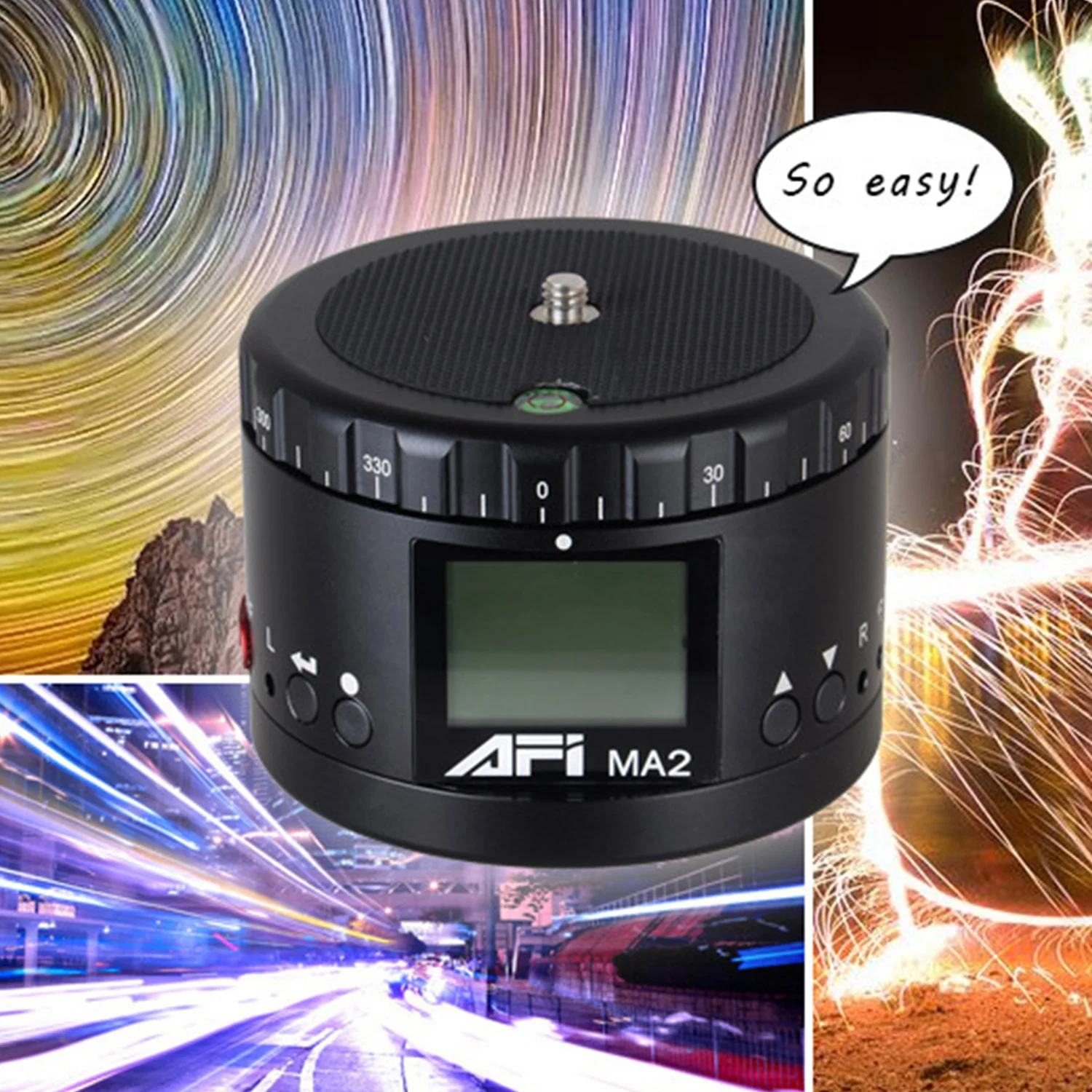 

MA2 Electric Pan-Tilt 360 Panoramic Pan-Tilt Timing Electronic Control Pan-Tilt Time-Lapse Starry Sky for Slr Camera Smartphone