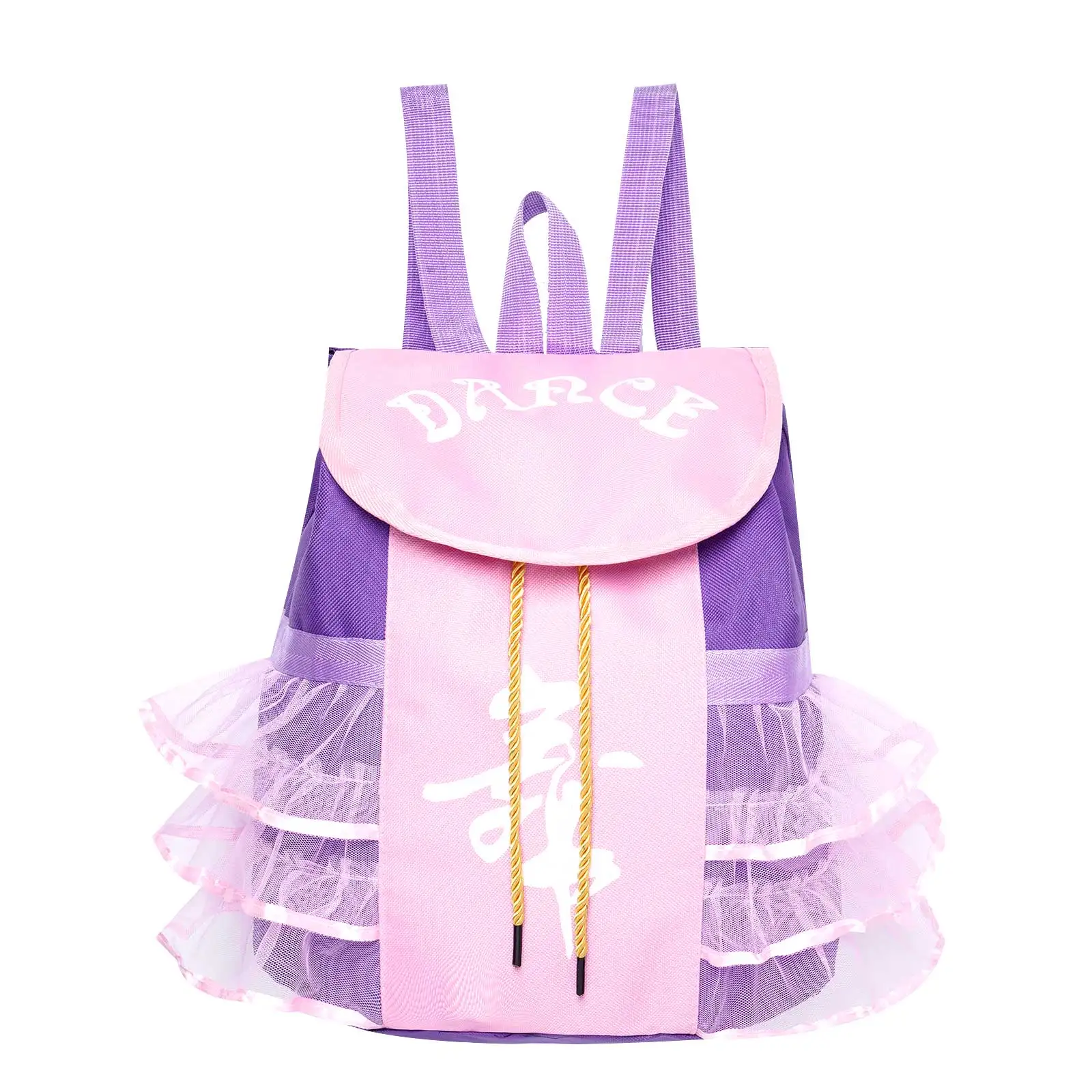 

Рюкзак детский для балета и танца, многослойная сетчатая водонепроницаемая сумка на шнурке с оборками по бокам, вместительный ранец для девочек