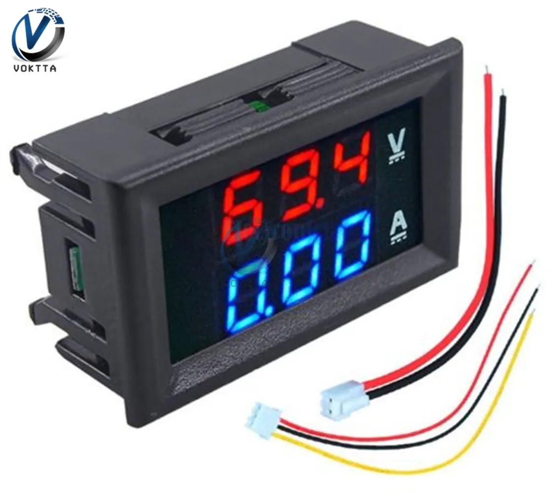 Red Blue Display 0,5" 0,56 дюймов синий красный двойной светодиодный дисплей Мини цифровой вольтметр амперметр DC 100 в 10A Панель Ампер Вольт Напряжение Ток метр тестер - Цвет: Red Blue Display