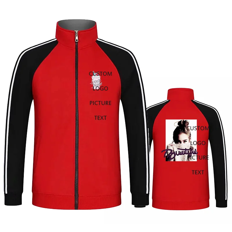 Design Your Own Picture Logo Stand Collar Zip Hoodie Women Casual Sweatshirt Long Sleeve Jacket S-4XL | Женская одежда