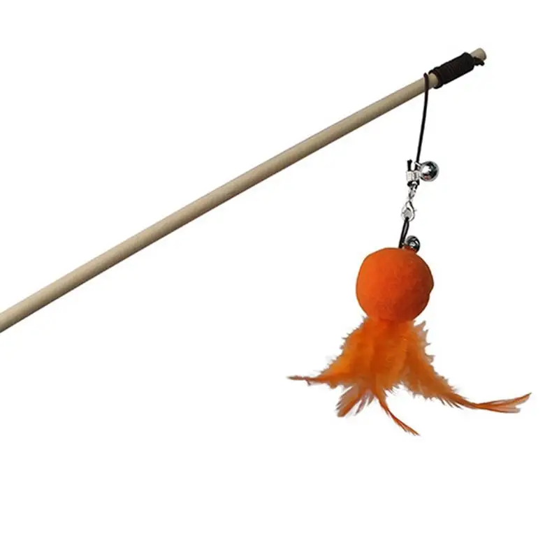 

7Pcs/set Pet Cat Toy Teaser Bell Feather Stretch Fishing Rod Play Wand Interactive Toys Pets Accessories Replacement Heads Set