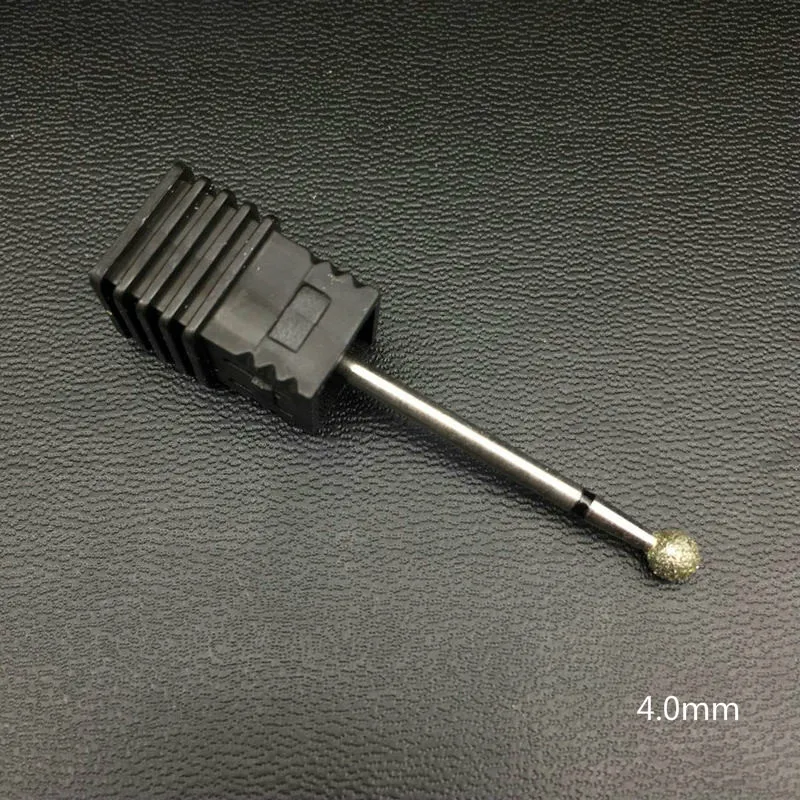 Black-4.0mm 6 Type Round Diamond Nail Drill Bits Rotary Drill For Manicure Electric Machine Accessories Nail Files Cutter Tools - Цвет: Black-4.0mm