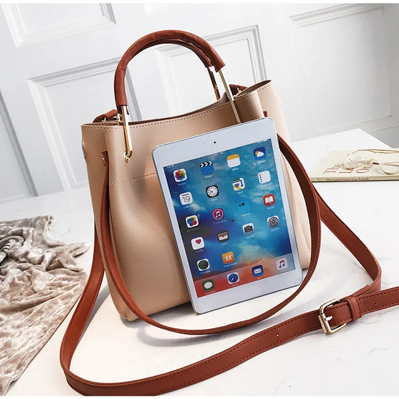 Женская сумка из искусственной кожи вместительная сумка-ведро на одно плечо 2019 |