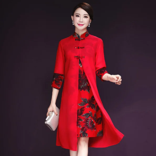 Новое Осеннее винтажное женское платье с воротником стойкой и принтом