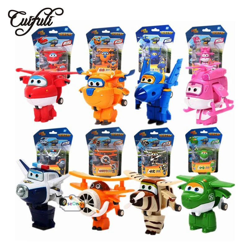 8 стилей Супер Крылья деформации мини струи с подарочной коробкой ABS робот