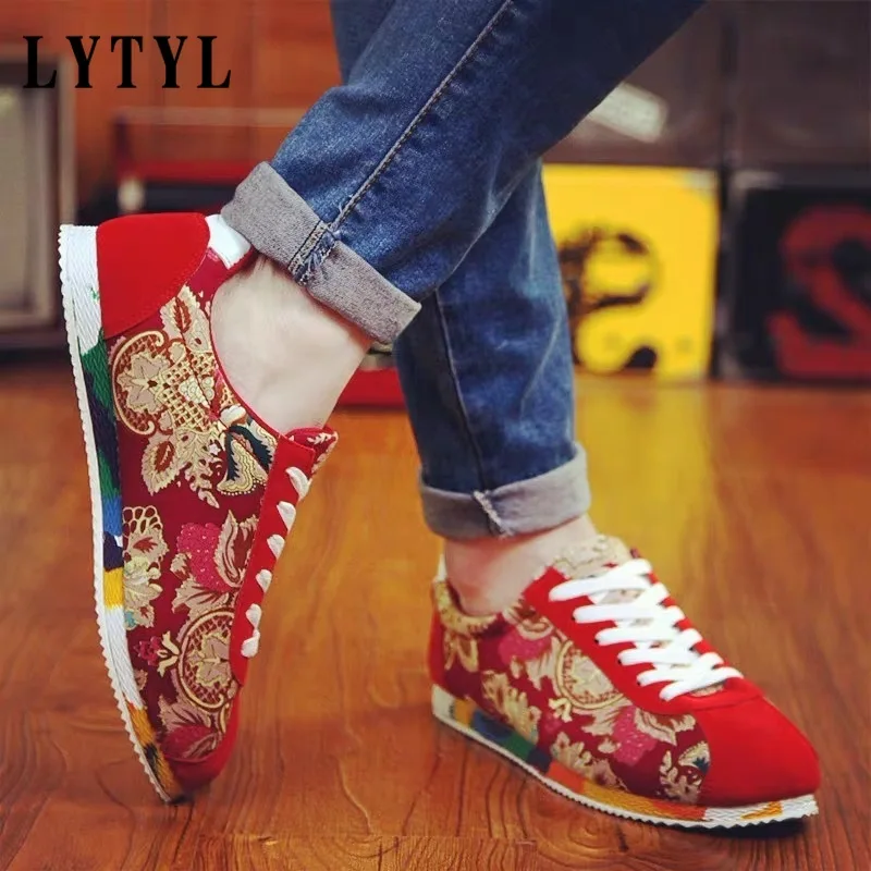 

Canvas Chinese style graffiti summer men shoes fashion personality social guy board shoes casual comfortable men's shoes B20-274