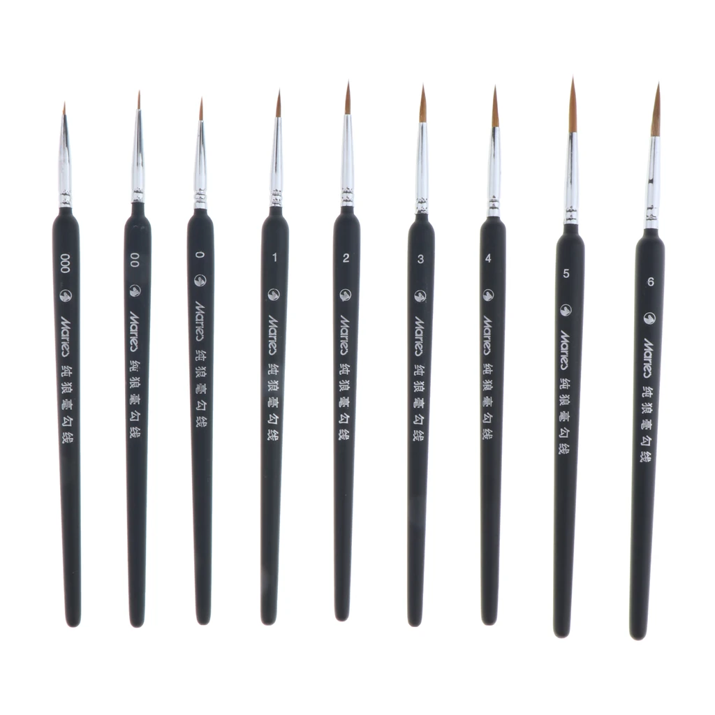 

9pcs Paint Brush Set Professional Extra Fine Detail Art Oil Painting Brushes