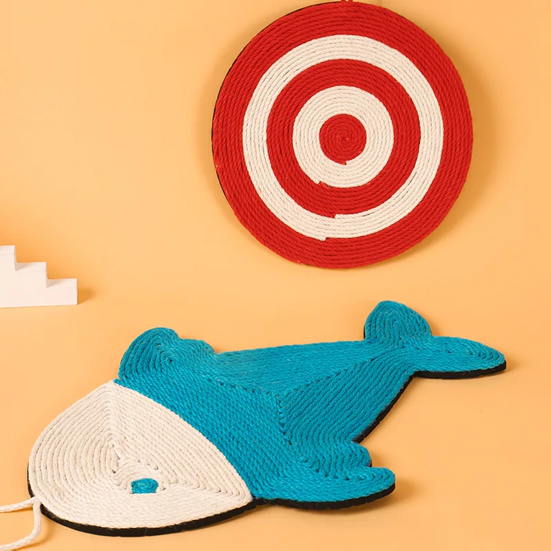 

Cat Scratching Mat Natural Sisal Felt Durable Wear-Resisting Lunch Break Cartoon Whale Eat MatRelieve Irritability Boredom