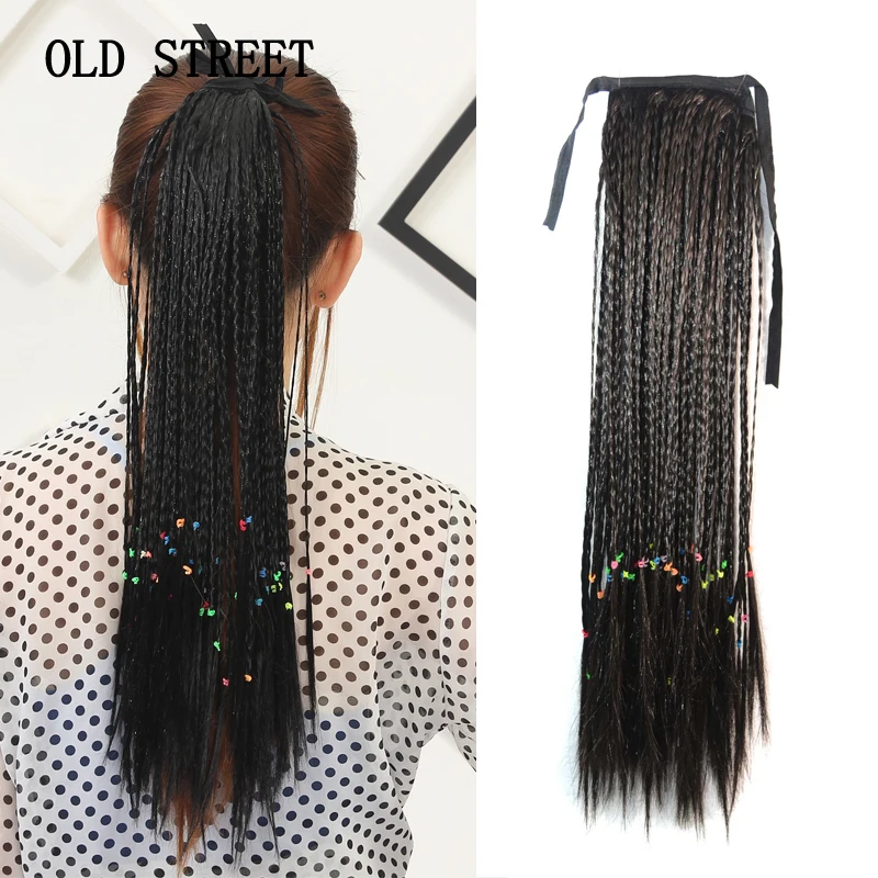 Высокое качество синтетическая оплетка конский хвост с длинными прямыми коробка