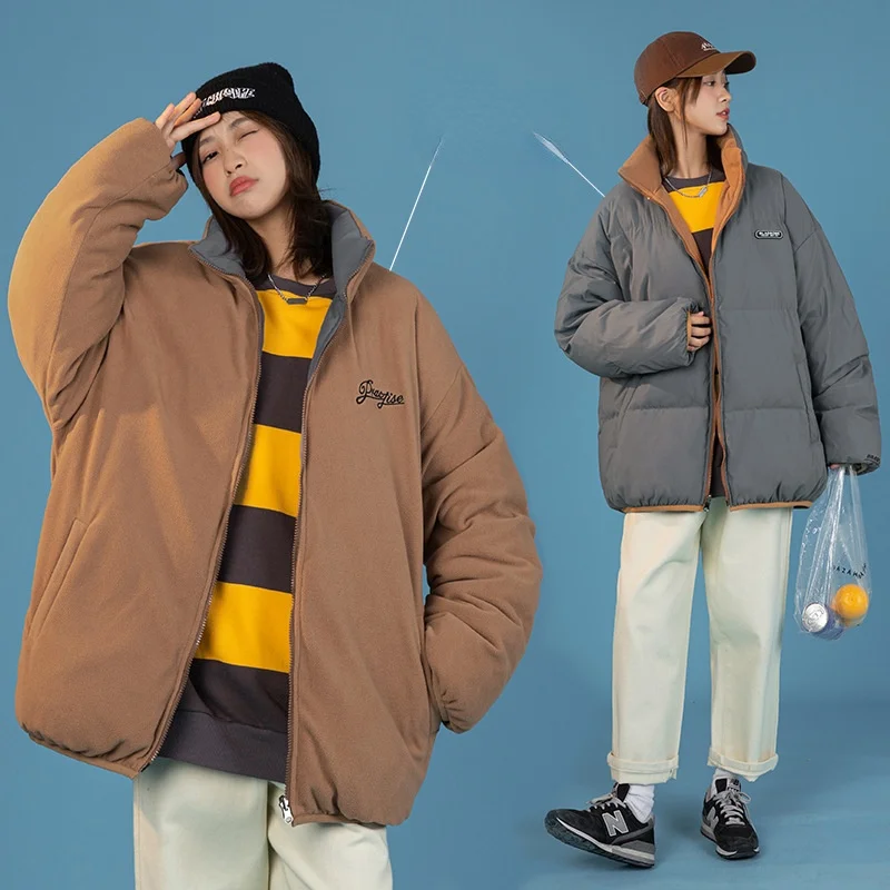 Fashion Bubble Coat Solid Standard Collar Oversized Short Jacket Winter Autumn Female Puffer Jackets Parkas Mujer 2021