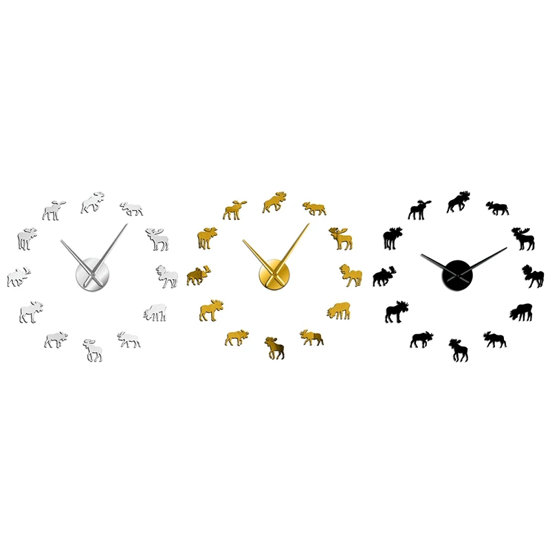 Огромные настенные часы с изображением дикой природы лосят самодельные