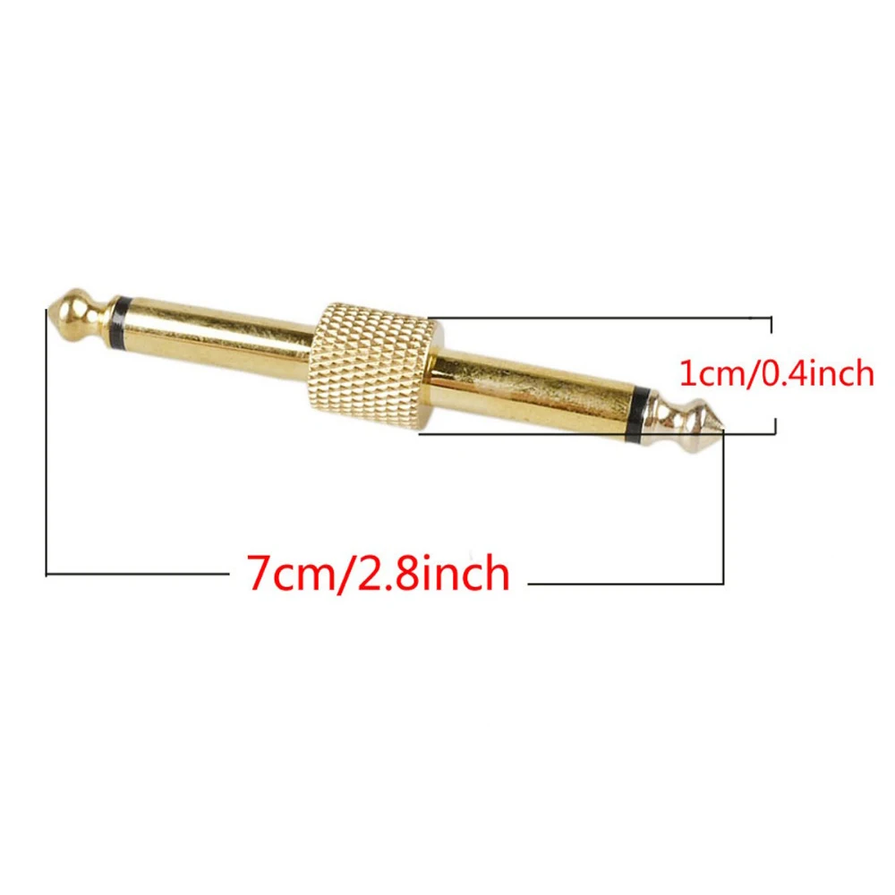 4pcs Guitar Effects Pedal Connector Coupler 1/4in 6.35mm Male to Adapter Straight Plug Patch Convert Cable | Спорт и развлечения