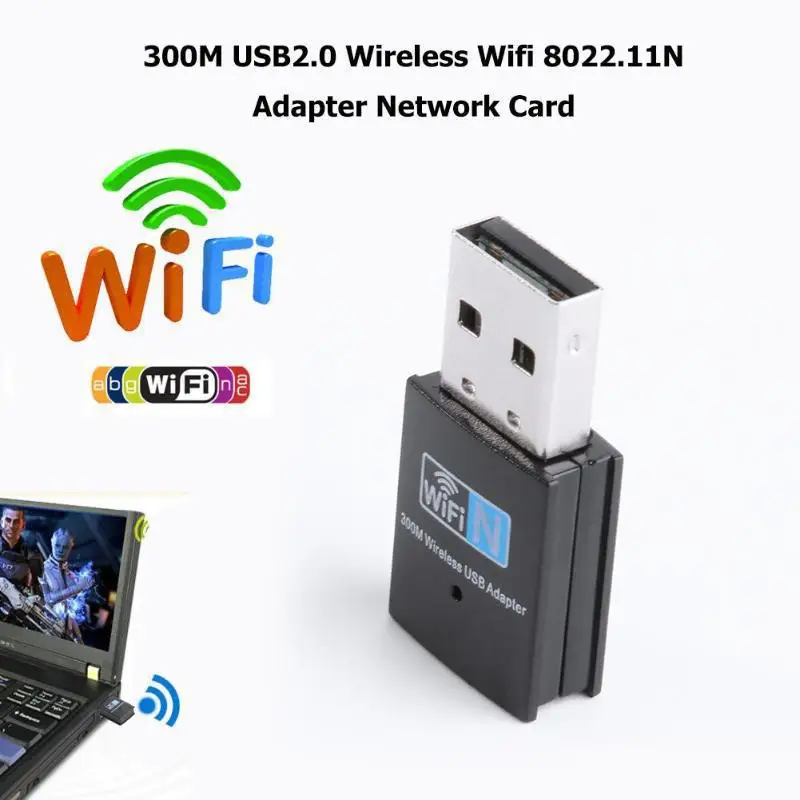 USB Wi-Fi адаптер 300 м 2 4 ГГц WiFi антенна двухдиапазонный 802.11b/n/g мини беспроводной