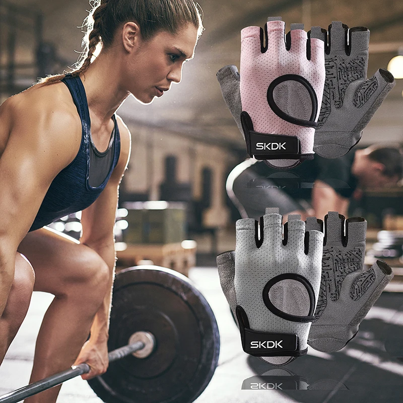 Перчатки спортивные противоударные с открытыми пальцами дышащие митенки для