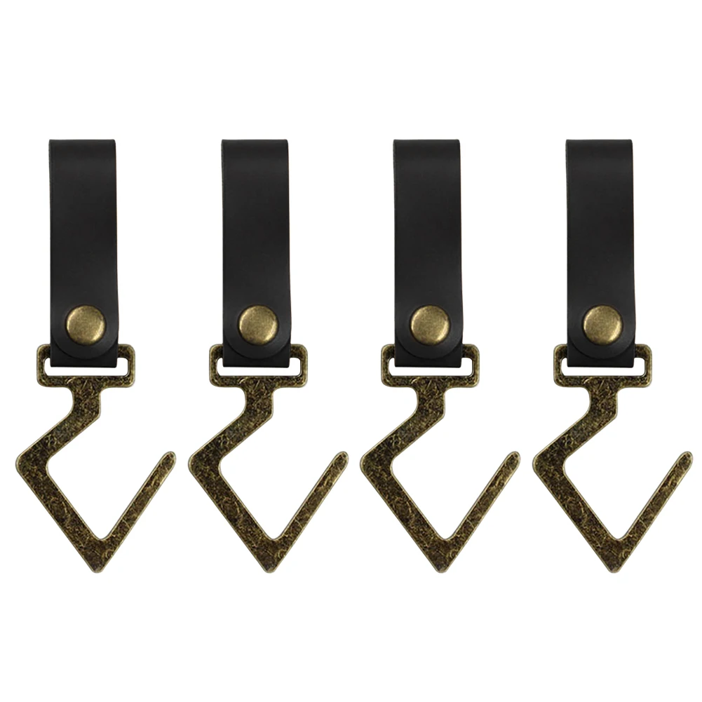 

Outdoor Camping Hook Kitchen Utensils Tidy Kitchen Pot Rack Hanger Tools PU Leather Plastic Tableware Bag Clamps