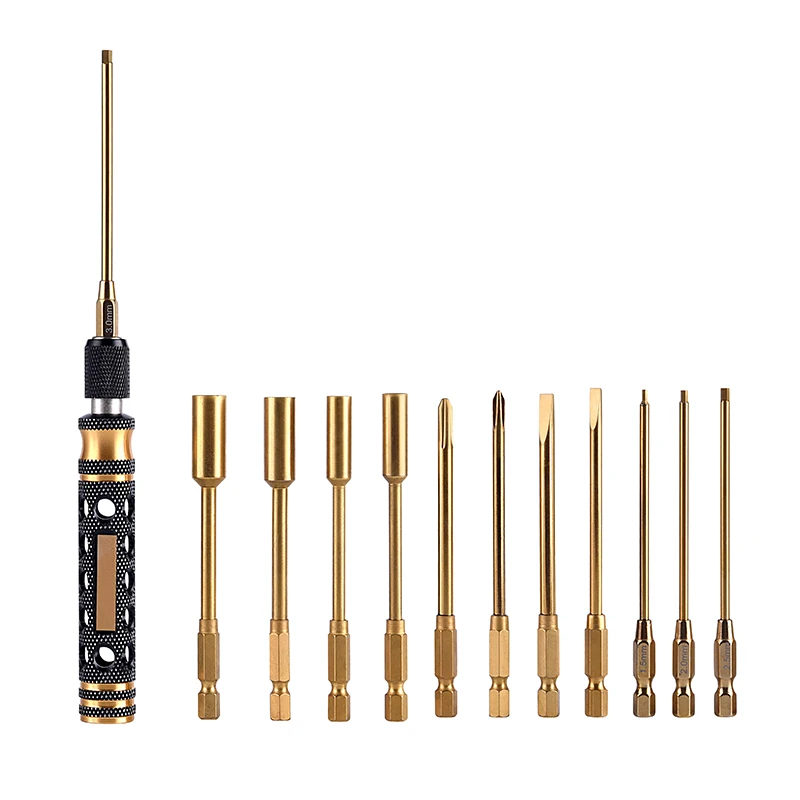 

12 in 1 Hex Driver, Hex Screwdrivers RC Tools Set S2 Steel Tool for RC Model Robotics Bench Work Precision Engineering