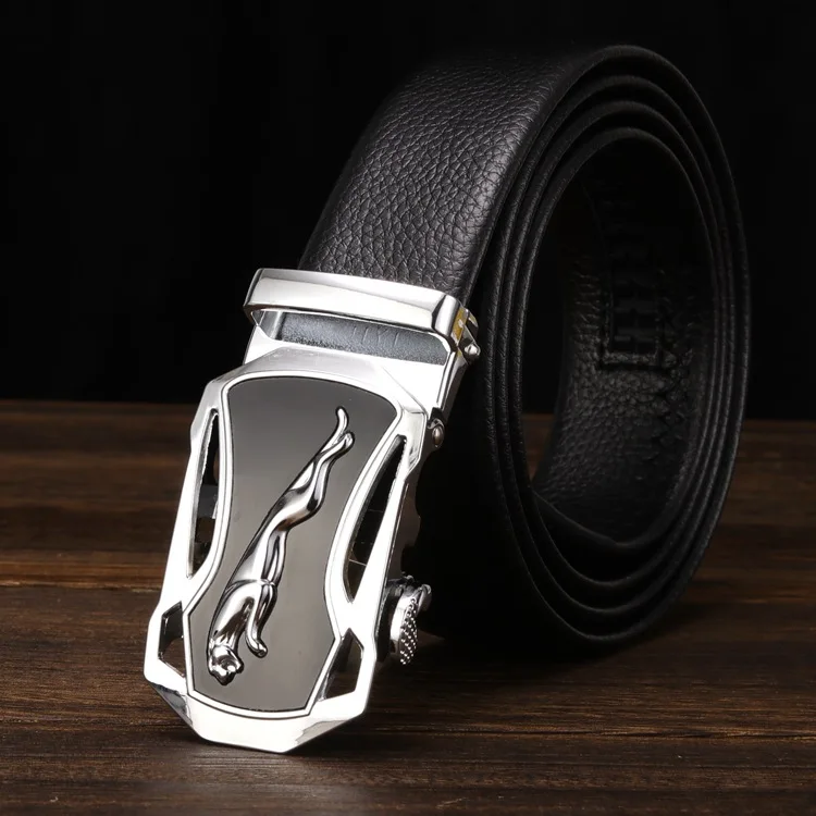 Мужской ремень из искусственной кожи с леопардовой автоматической пряжкой