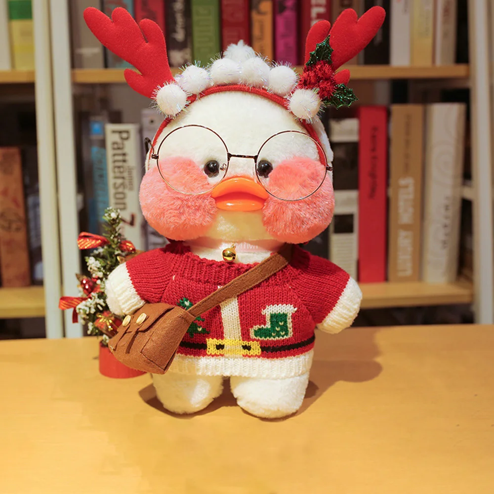 

30cm Soft Plush Toys Big Korean Netred Wearing Little Yellow Duck Hyaluronic Acid Doll Cute Lalafanfan Ducks Childrens Toys Gift