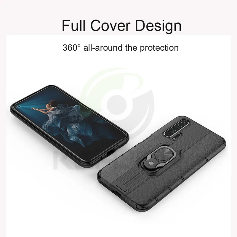 Чехол Keajor для Huawei Honor 20 Pro чехол с металлическим кольцом держателем из ТПУ +