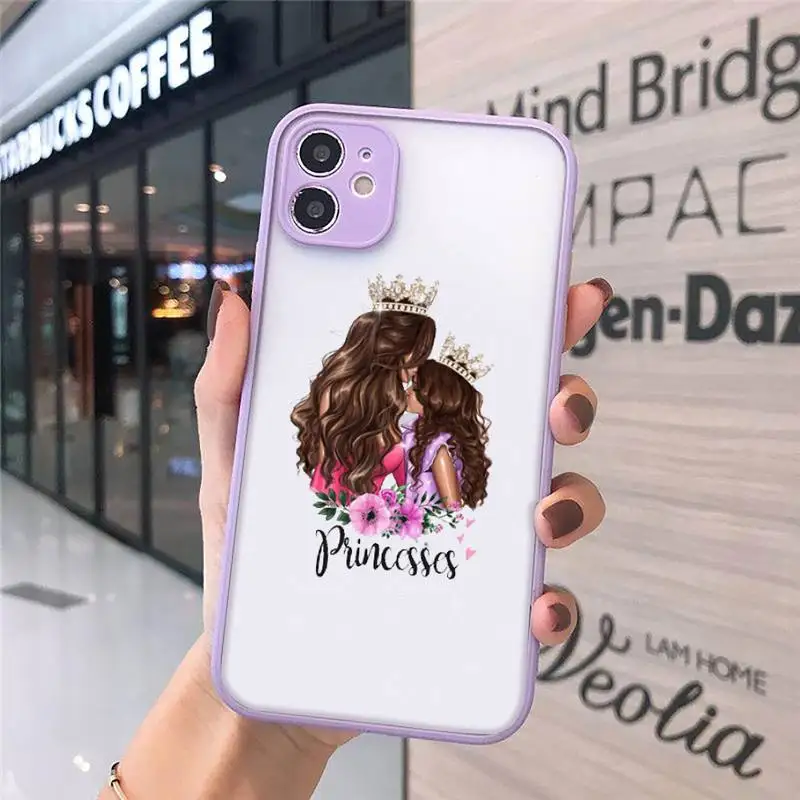 

Family Mom and baby love Phone Case matte transparent For iphone 7 8 11 12 plus mini x xs xr pro max cover
