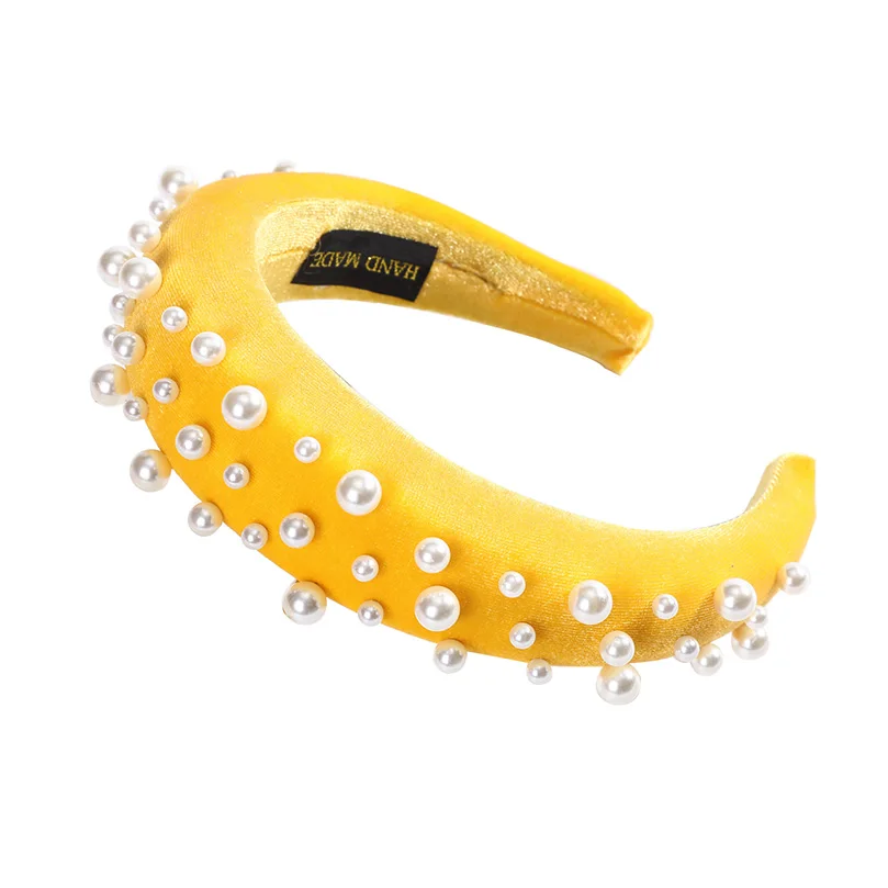 19-H AWAYTR New Retro Velvet Sponge Rhinestone Hairband For Women Padded Headband Girls Hair Accessories Hair Jewelry Free Shipping - Цвет: 19-H