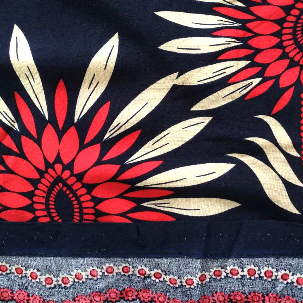 Dashikiage Новое поступление модные африканские Дашики цветочный принт черный Чистый хлопок Аппликации Элегантные африканские женские платья