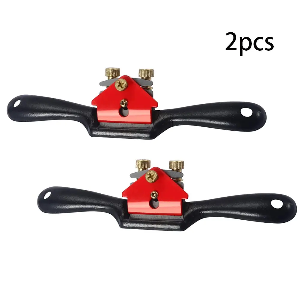

2PCS Adjustable Plane Spokeshave Woodworking Hand Planer Trimming Tools Wood Hand Cutting Edge Chisel Tool with Screw 2PCS