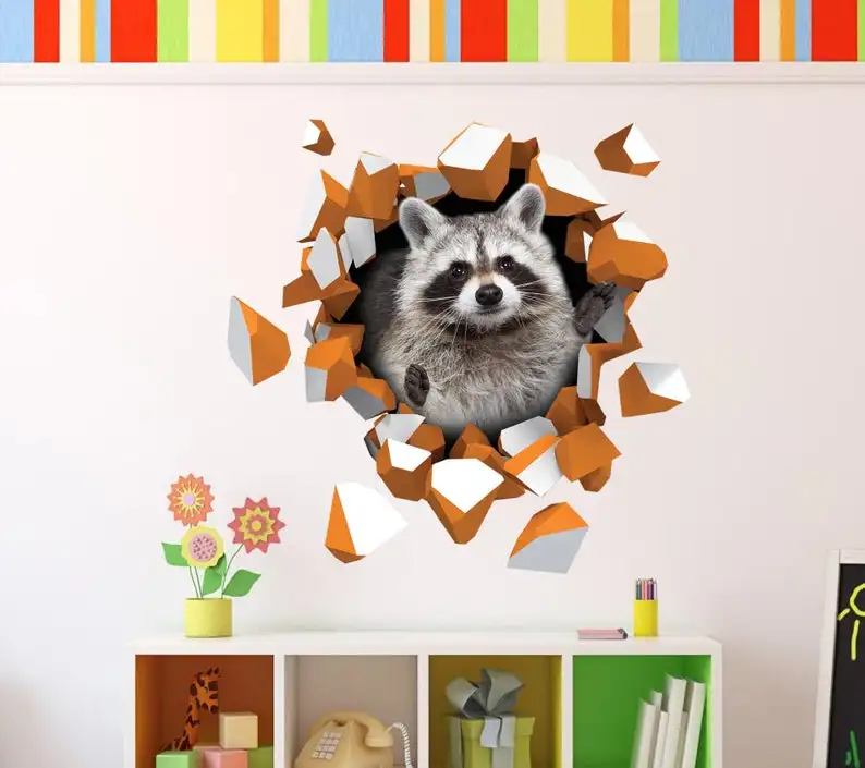 

Raccoon wall decal, Raccoon decal, Raccoon wall decoration