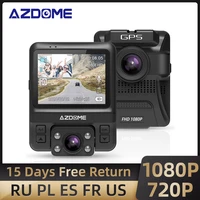 azdome gs65h car dvr mini dual lens dash cam front full hd 1080p rear 720p car camera night vision gps for uber lyft taxi