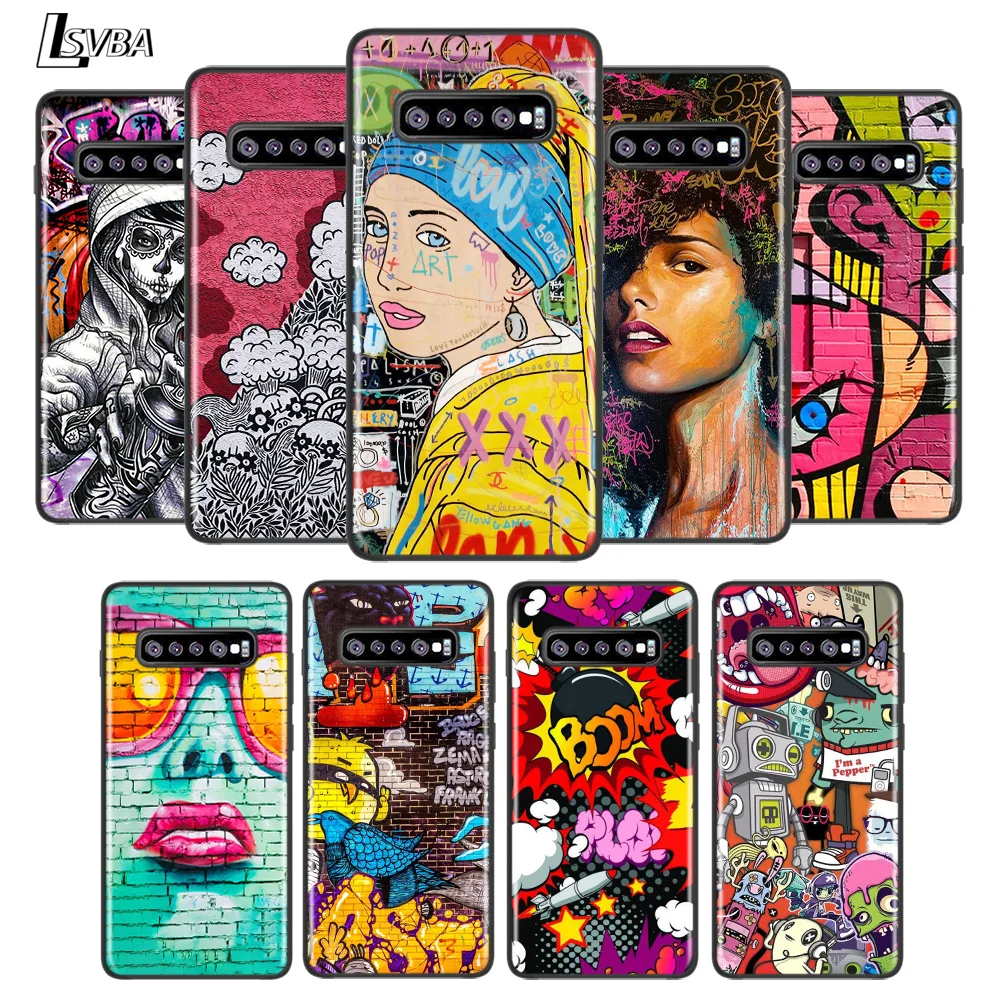 

Popular Art Graffiti For Samsung Galaxy Note 20 10 9 8 S21 S10 S10E S9 S8 S7 Ultra Lite Plus Pro Black Soft 5G Phone Case