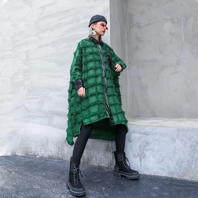 Женская Асимметричная блузка XITAO с разрезом элегантная маленькая рубашка