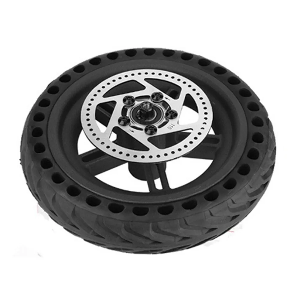 8.5 Inch E-Scooter Rear Tire + Aluminum Wheel Hub 110mm Disc Brake Set For XiaoMi M365/1S Honeycomb Solid Tire Rubber Accessory