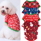 Рождественская Одежда для собак, пальто для маленьких собак, футболка с милым рисунком оленя, снеговика, Рождественская Одежда для собак на осень и зиму
