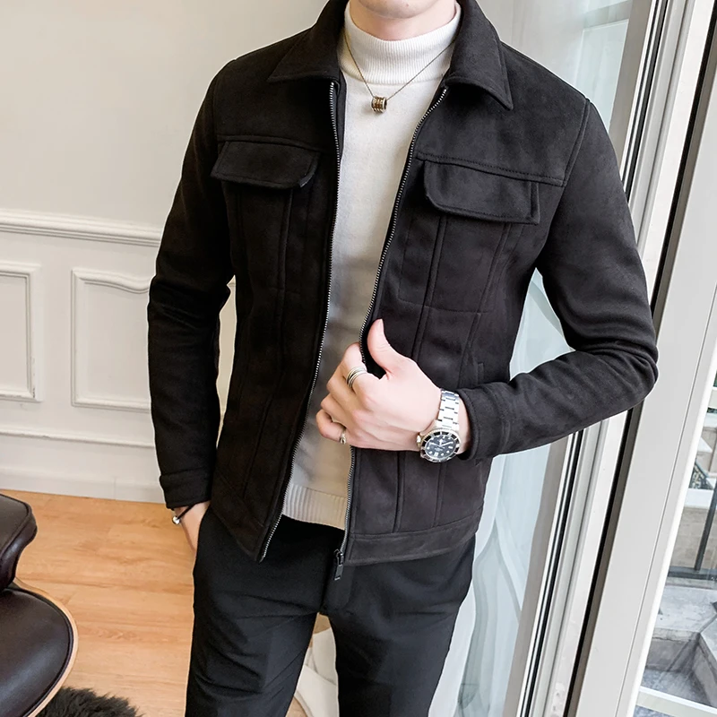 Harajuku/высококачественные уникальные дизайнерские мужские замшевые пиджаки на