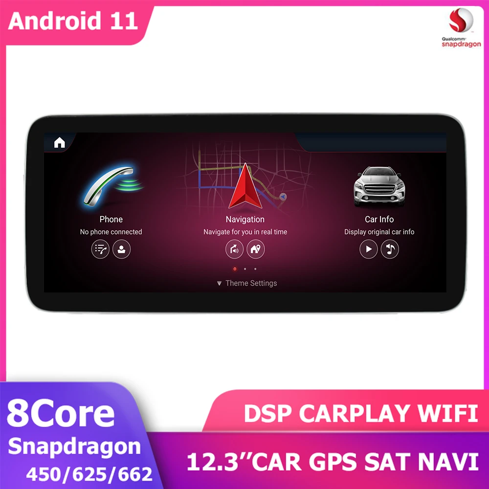 

12.3'' Android11 GPS Multimedia Player For Mercedes Benz A CLA GLA CLass W176 X156 C117 W117 Navigation 8+256G Qualcomm 1920*720