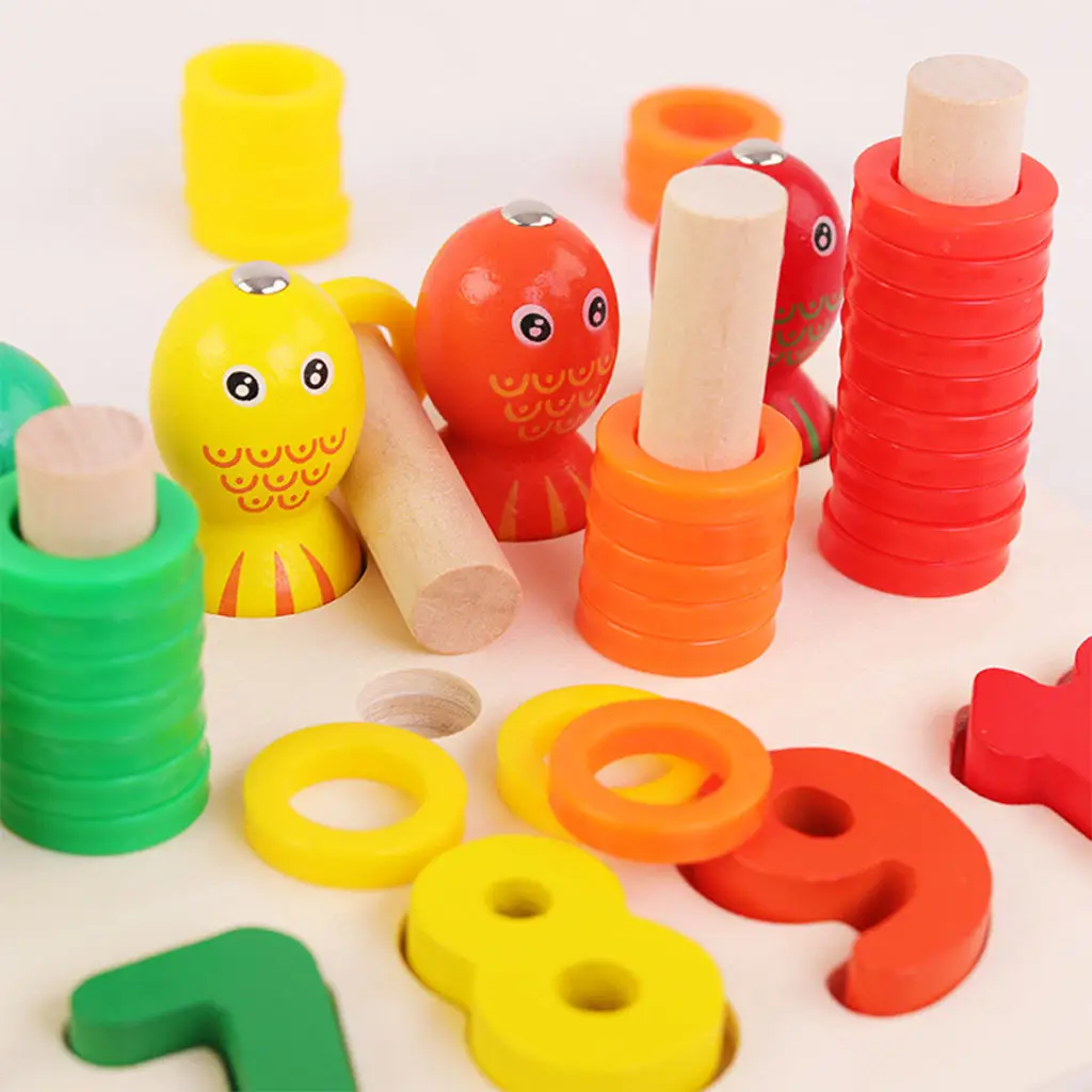 

Детская деревянная математическая доска для рыбалки, обучение для детей