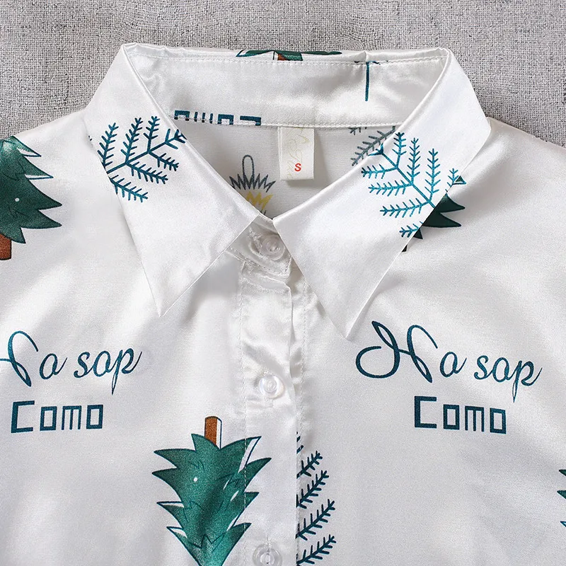 

LISYRHJH 2020 spring new ladies shirt fashion slim printing white bottoming shirt jacket women