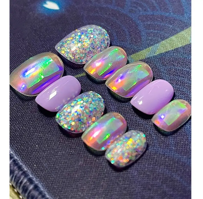 

20PCS Aurora Nails Glass Foil Film Sticker Cellophane Paper 15 Colors Nail Trend Design Ice Cube 1cm*50cm Manicure Decoration#NZ