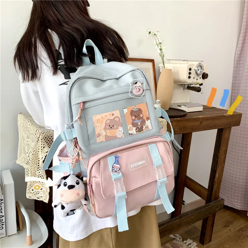 

Harajuku Ulzzang Waterproof Nylon School Bags for Women