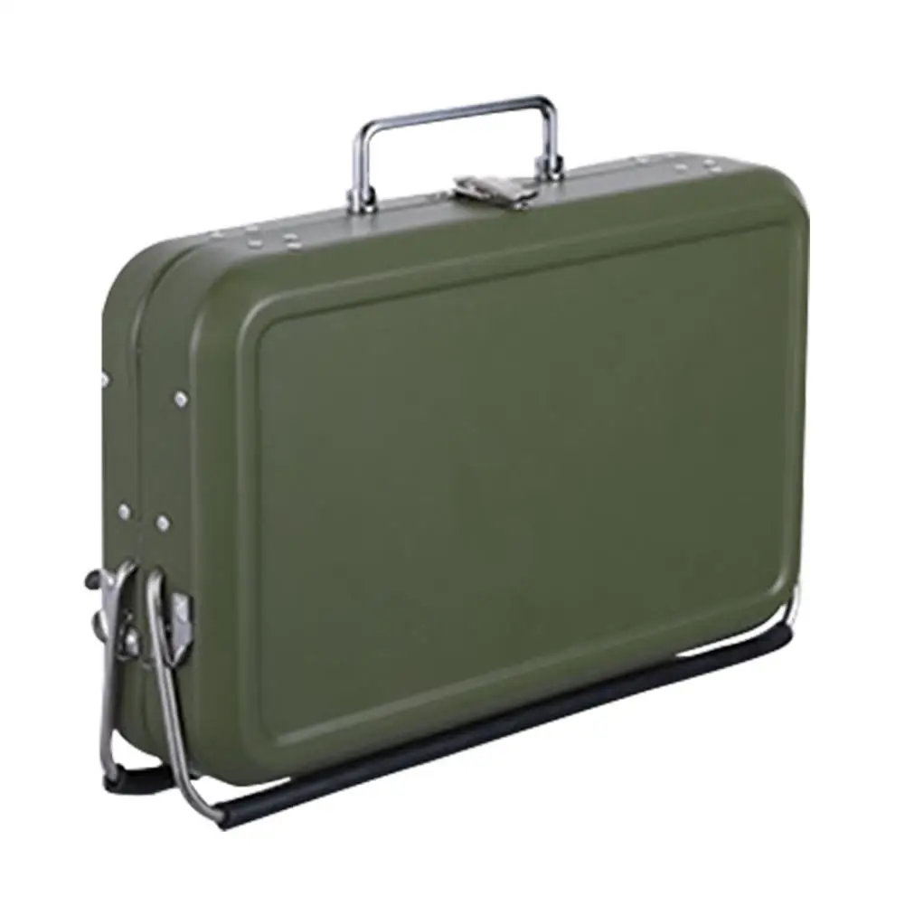 Туристический гриль на древесном угле стильный чемодан складной переносной для