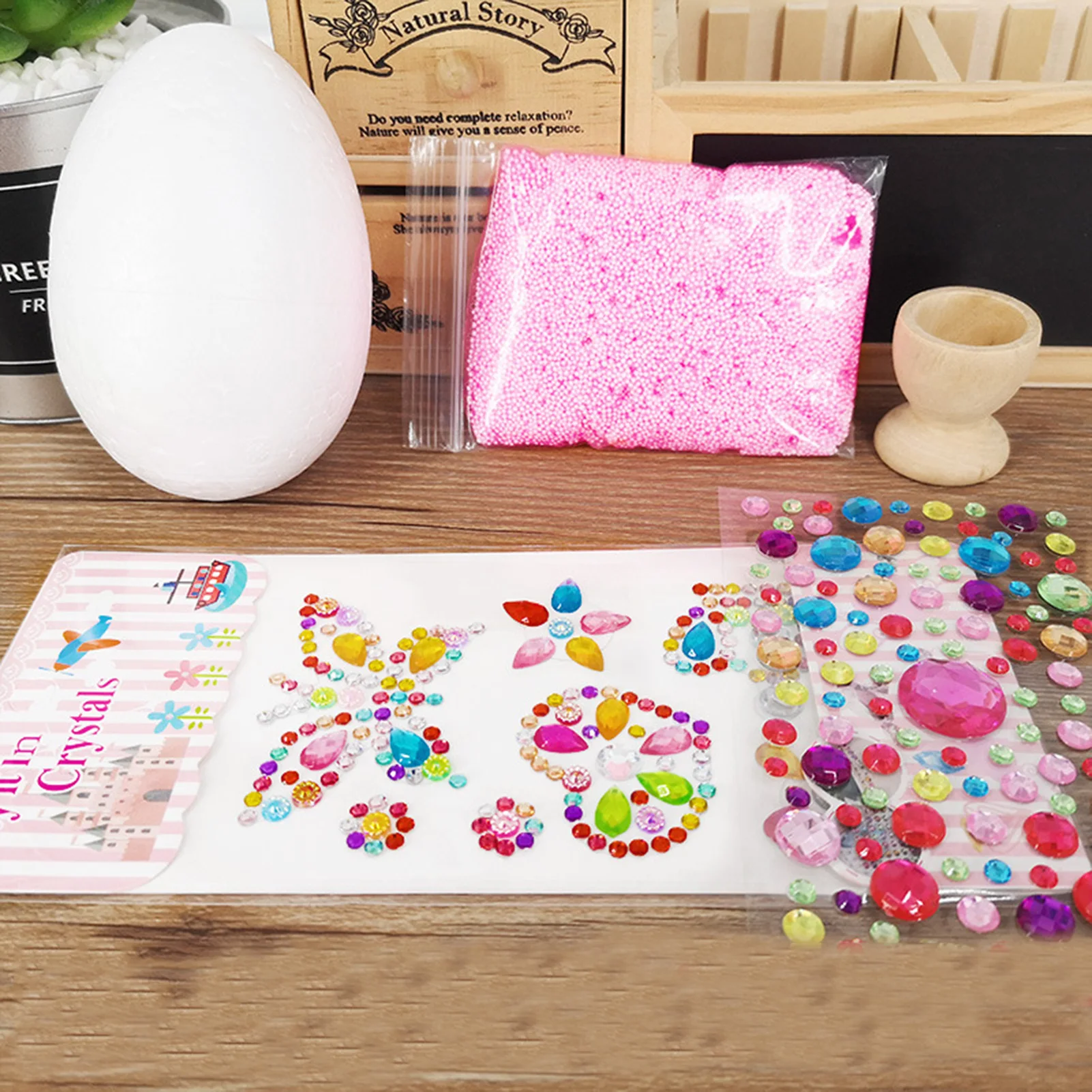 

DIY Easter Eggs Set Bright Eye-catching DIY Craft Making Toy Painted Snow Mud Diamond Eggs Easter Toys Gift For Children