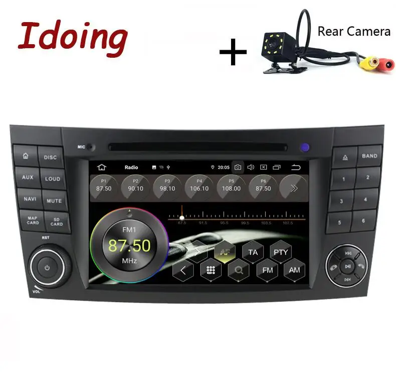 Standard with Camera Idoing " 4G+ 64G 8Core 2 din Andriod 9,0 автомобильный Радио gps DVD мультимедийный плеер для Mercedes-BenzE класс W211 ips экран навигации - Цвет: Standard with Camera