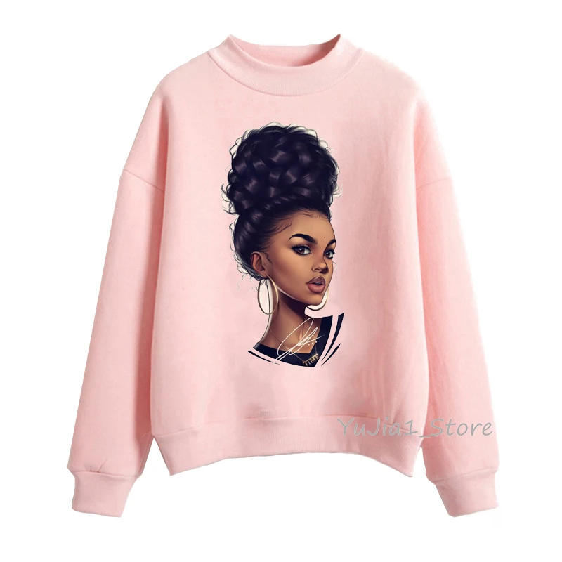 Женская толстовка Melanin Poppin розовая с капюшоном женская одежда красивая черная