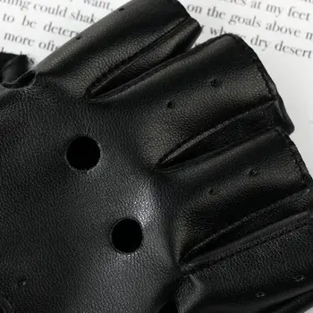 Heart-Shaped Apparel Accessories Waterproof Unisex Fingerless Leather Gloves Punk Glove Driving Mittens Dancing Mittens 5