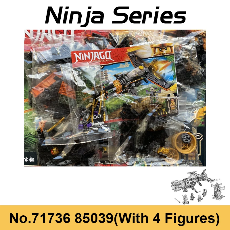 

New 479pcs Ninja Series Boulder Blasting Plane Fighter Compatible With 71736 Building Blocks Bricks Toys For Boy Birthday Gifts